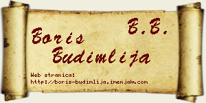 Boris Budimlija vizit kartica